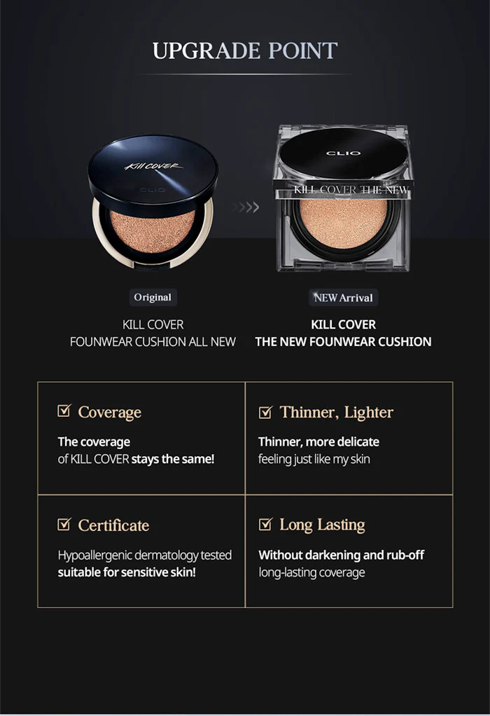 CLIO Kill Cover The New Founwear Cushion SPF50+ PA+++ (+Refill)